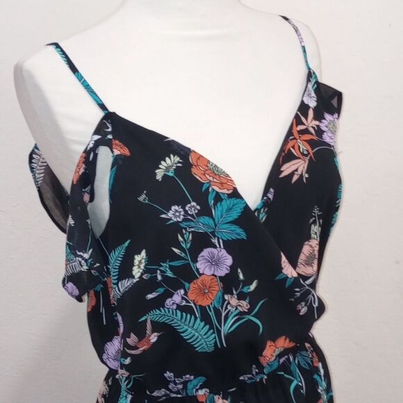 NEW!  Do+Be Ruffle Cold Shoulder Elastic Waist Floral Print Maxi Dress - S - Picture 4 of 9